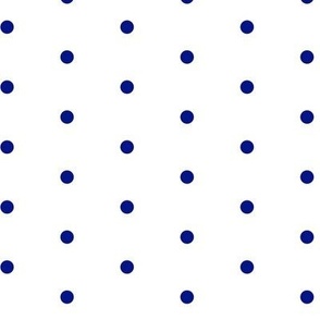 classic chic cute navy polka dots on white fabric 