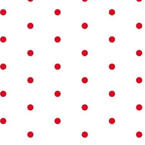 classic chic cute red polka dots on white fabric 