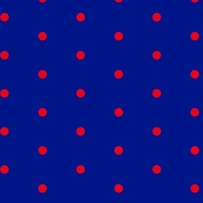 classic chic cute red polka dots on navy fashion fabric