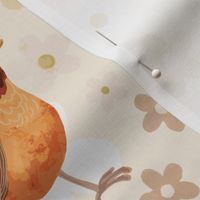  L / Birds in Boho Flowers ✽ Pristine Peach Cream
