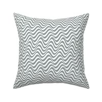 Horizontal grey and white wavy stripes. 