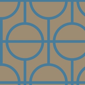 Circles / lattice / modern / blue / mushroom / large scale