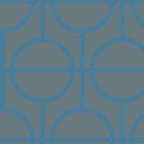 Circles / lattice / modern / blue / slate / large scale