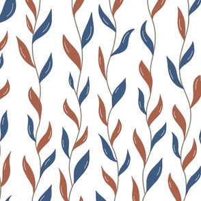 Pattern with vertical branches with leaves