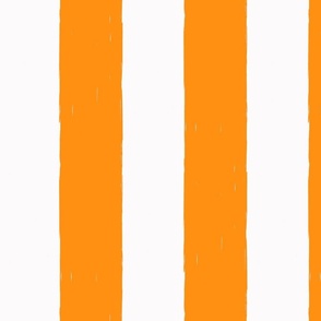 Fat Awning Stripes  in Tangerine Orange and White