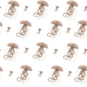 Seamless pattern with nude jellyfish