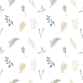 Pattern with minimalistic tropical exotic palm leaves