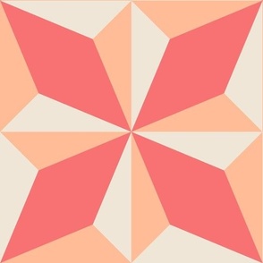Peach Fuzz Mid Century Tile Star | Large