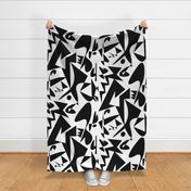 all sea ocean life beach modern abstract black and white large jumbo scale