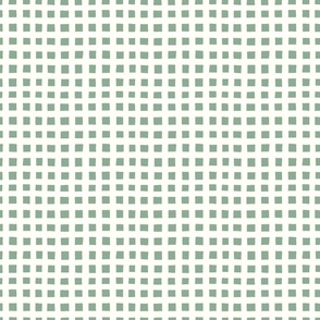 Country farm gingham-off white on green