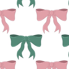 Pink and green bows - Large format