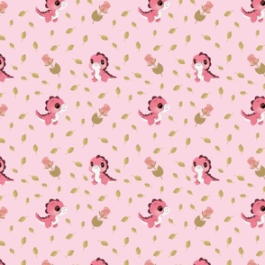 Darling Pink Dinosaurs and Roses 