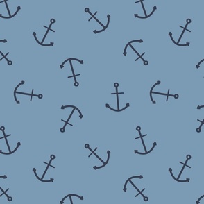 Admiral blue anchors, tossed