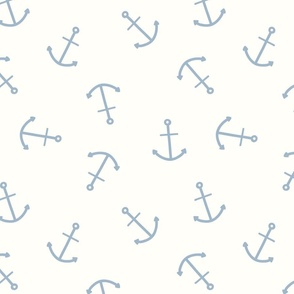 Pale blue coastal anchors, tossed