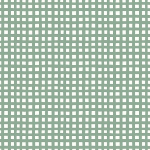 Country farm gingham-green on off white
