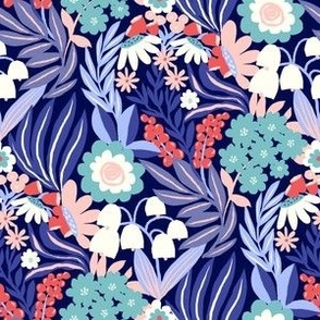 Blue Flowers Pattern