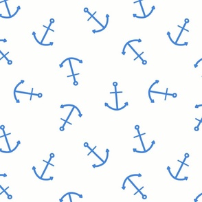 Blue coastal anchors, tossed