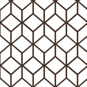 FS Abstract Geometric Box Dark Brown on White