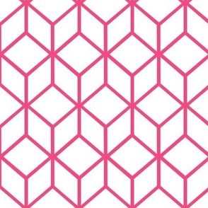 FS Abstract Geometric Box Dark Pink on White