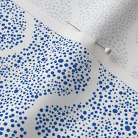(LARGE) Electric Blue Ocean Waves of Dots Pointillism Style on White Background