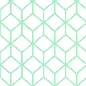 FS Abstract Geometric Box Seafoam Green on White