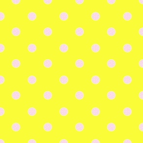 Happy Polka Dot Circles //Bright Yellow &  Blush