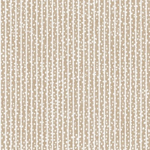 Dotted Stripes White on Beige