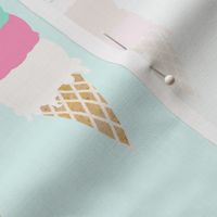 Mint Neapolitan Ice Cream Cones