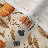 Autumn Feels with Harvest Wheat Pumpkins and Candles