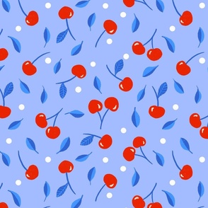 Tossed Cherries - Blue