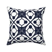 Navy Geometric Pom pom