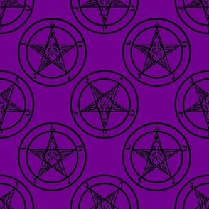 purple baphomet pentagram halloween