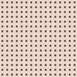 Simple hand drawn squares in muted pink and brown | 1/4 inch