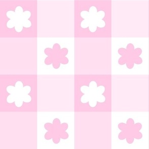 Pink Gingham Plaid Floral Baby Girl Nursery  