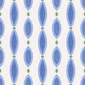 Marquis Ikat in blue denim and Kelly green 6”