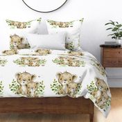 Safari Animals Lions Baby Nursery Ladybug Bees Greenery Pillow Beddings Wallpaper 