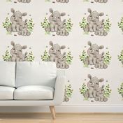 Safari Animals Rhino Baby Nursery Ladybug Bees Greenery Pillow Beddings Wallpaper 
