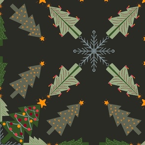 (L) Symmetrical Christmas Lights - soft black