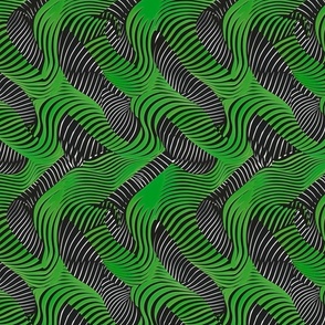 Emerald Zeal - Abstract Zebra Stripe Waves