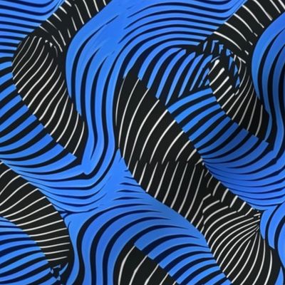 Azure Agility - Cool Zebra Stripe Waves