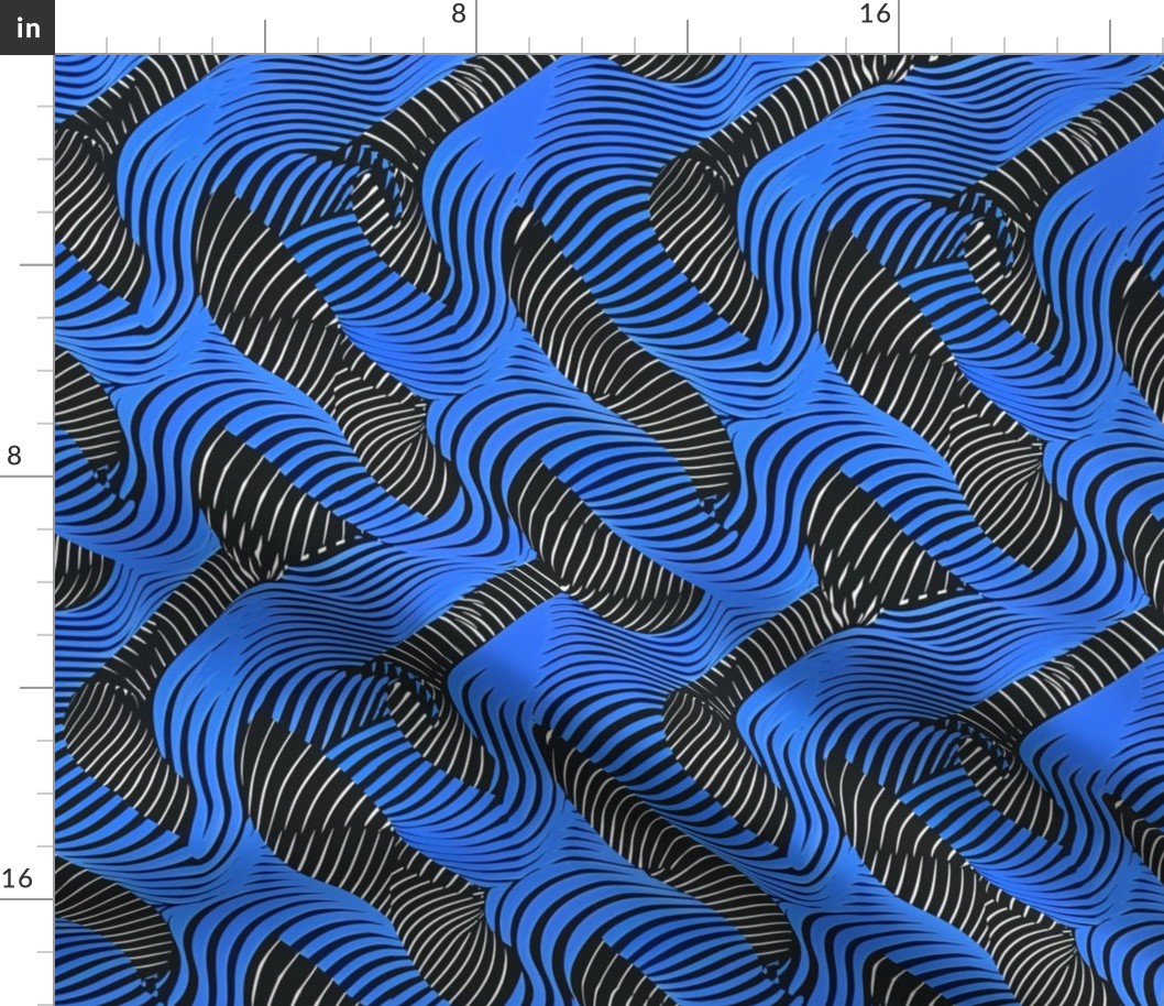 Azure Agility - Cool Zebra Stripe Waves