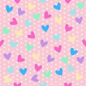 Candy hearts pink dots
