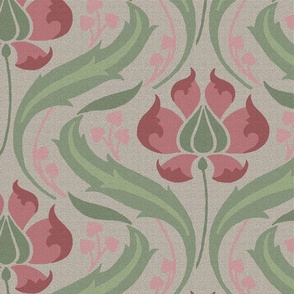 1905 Wildflowers Damask, Pink 24W