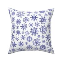 Large - Snowflakes blue on white