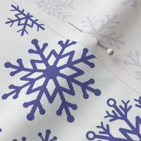 Large - Snowflakes blue on white