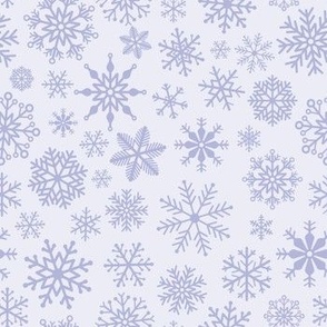 Medium - Snowflakes blue on light blue