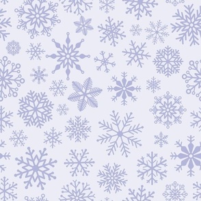 Large - Snowflakes blue on light blue