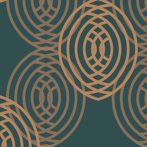 teal and copper concentric circles