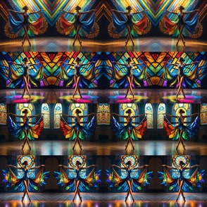 Dancing Ballerina , Stained Glass wallpaper 
