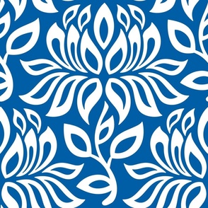 3137 A - lily flowers silhouettes, blue